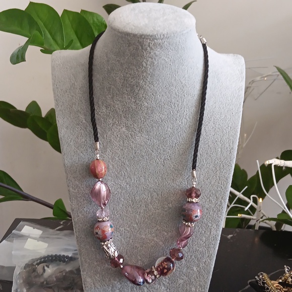 Safari Murano Glass Beaded Necklace 16" NWOT - Picture 1 of 4